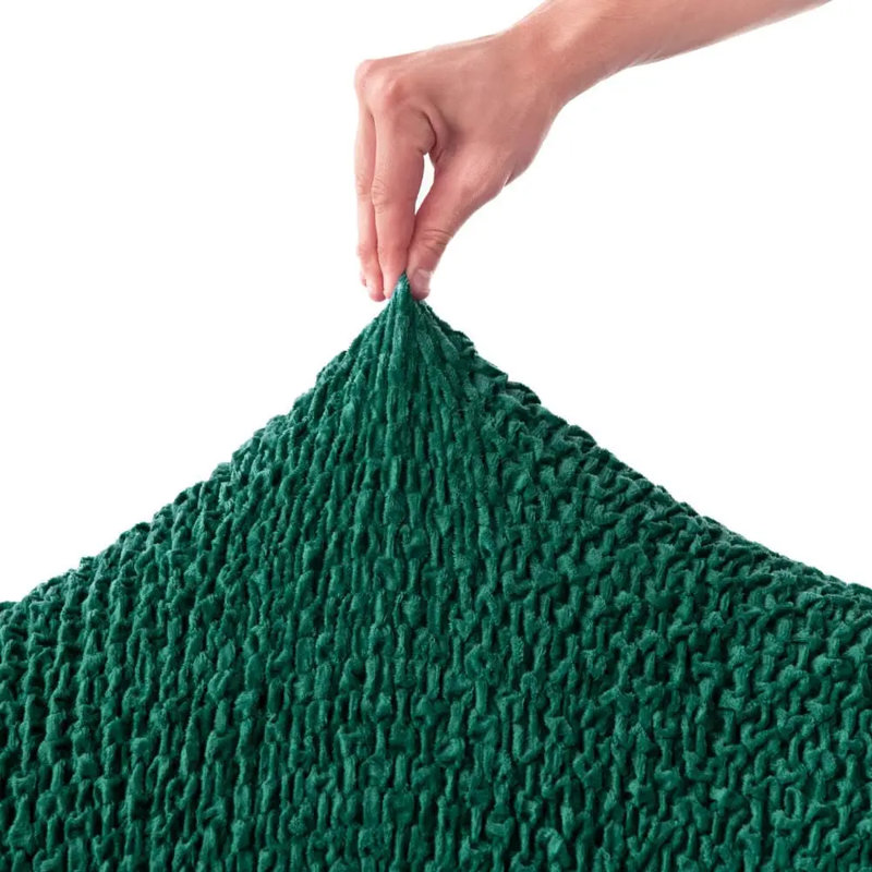Housse extensible pour repose-pieds - Douce au toucher et facile à nettoyer - Collection Velvet, Vert émeraude
