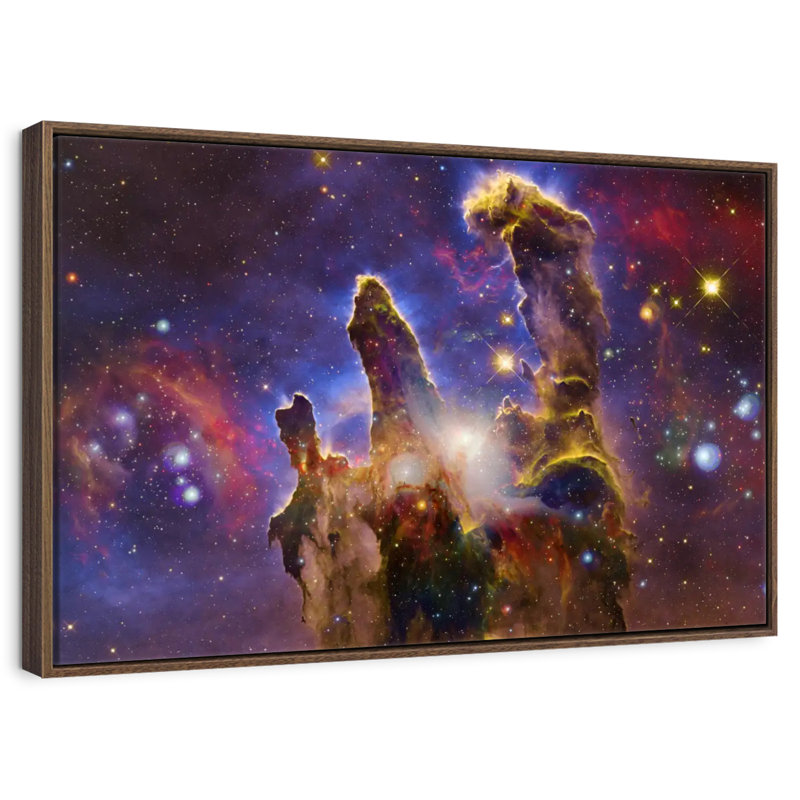 Nebulae And Stars, 25" X 17", Floating Frame Walnut