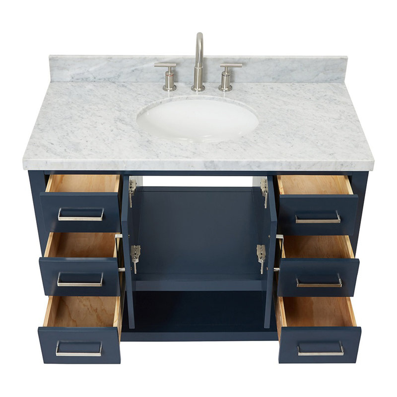 Ensemble de meuble-lavabo simple 43 po Magnolia, Bleu minuit