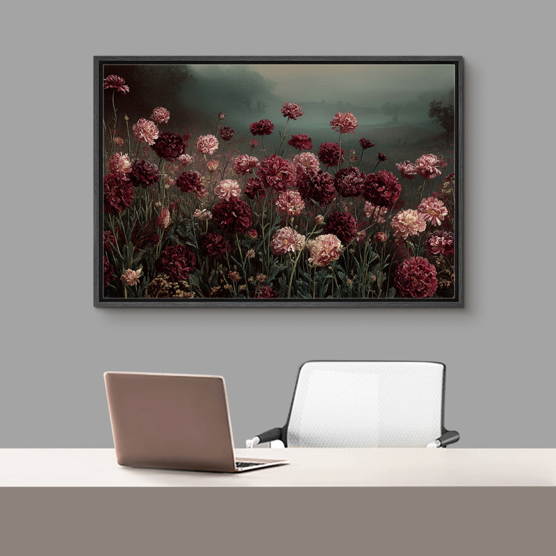 Impression sur toile encadrée très sombre Moody, Cadre flottant noir, H 24 po x l 36 po x P 1,5 po