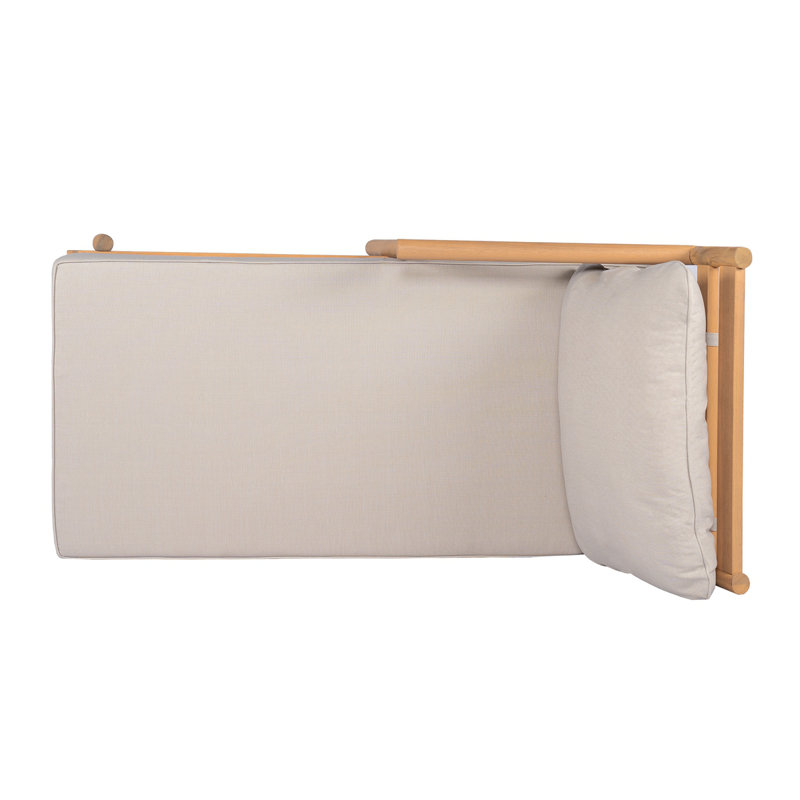 Canapé modulaire en L en bois d'acacia pour le patio, causeuse en L et causeuse
