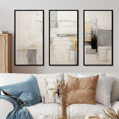 Ensemble de salon minimaliste beige et noir minimaliste scandinave