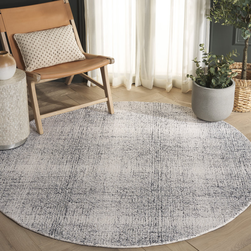 Abstract Hand Tufted Wool Abstract Rug, Square 6'