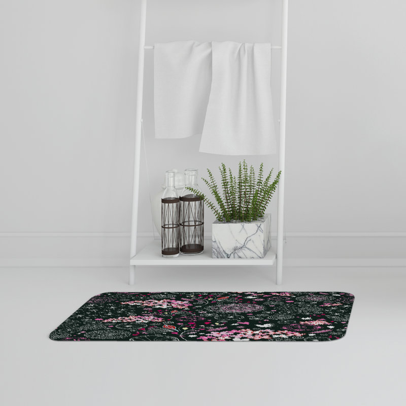 Aivry Memory Foam Non-Slip Bath Rug, Floral 7