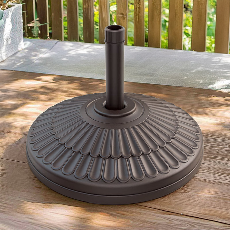 Base de parasol ronde en plastique Belanna, Brun