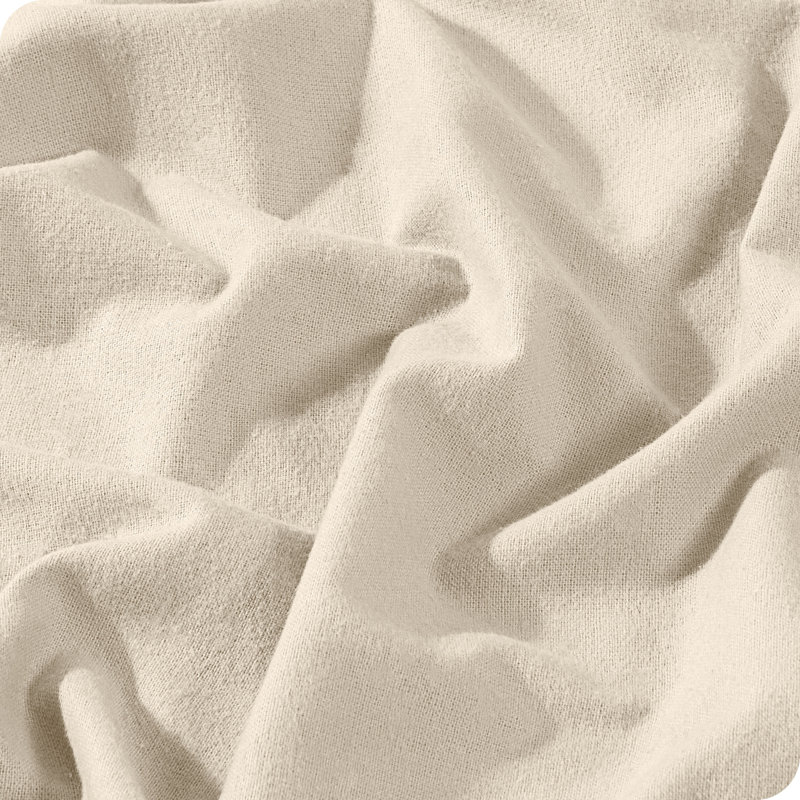 Queen Sand Cotton Flannel Deep Pocket Fitted Sheet