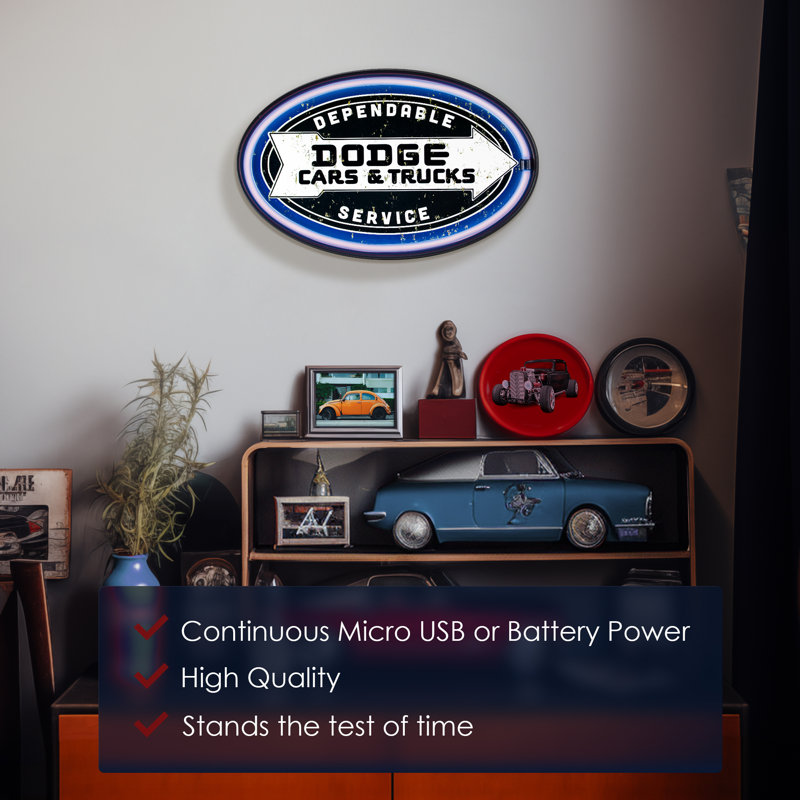 Dodge 9.5'' Transportation Themed Marquee Sign