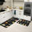 Vintage Cocktail Pattern 2 Pcs Home Decor Kitchen Mats Black