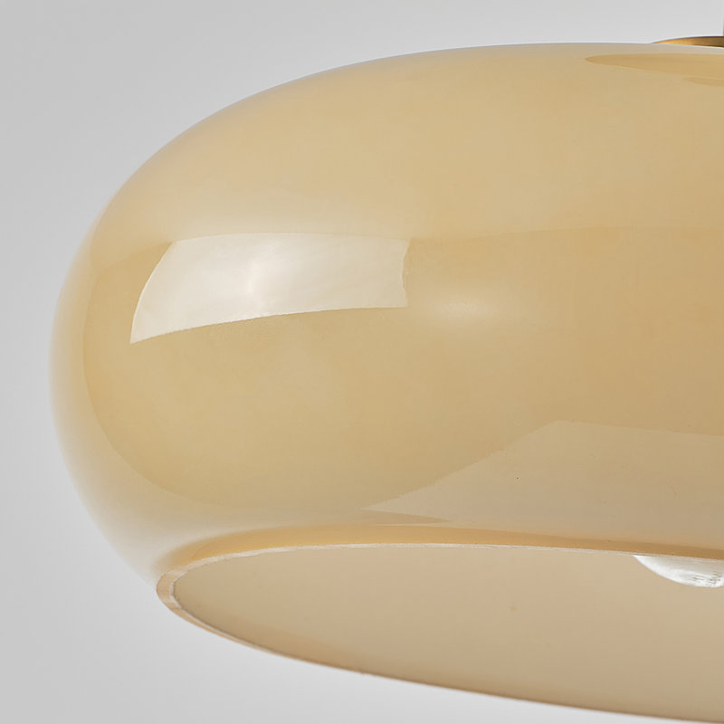 Plafonnier semi-encastré 1 lumière Mid-Century, Jaune