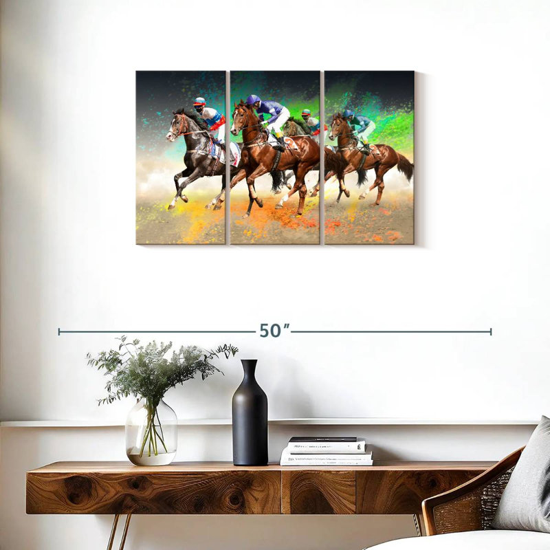 Course de chevaux Sirci, H 20 po x l 33 po