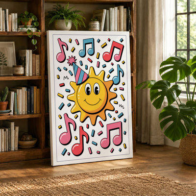 Sunny Musical Joy Modern 1 Piece Wrapped Canvas Wall Art