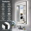 Miroir de salle de bain à cadre noir à DEL avec éclairage avant et rétroéclairé, miroir de meuble-lavabo éclairé pour le mur, double éclairage 3 couleurs à intensité variable, antibuée, verre trempé incassable (horizontal / vertical)-690086301-690086299