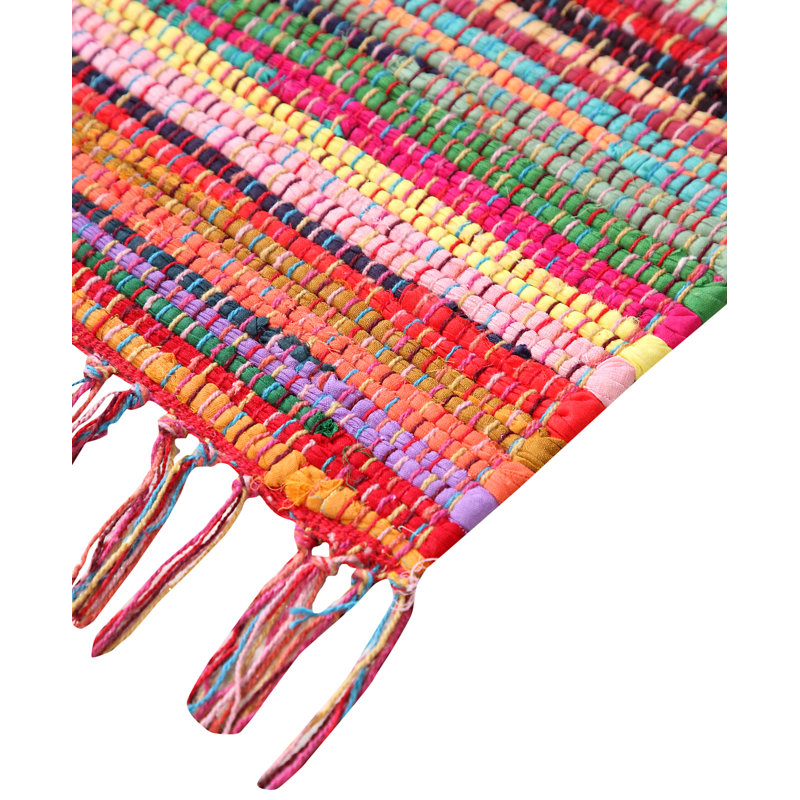 Sean Handwoven Stitch Flat Weave Multicolour Rug, Rectangle 120 x 180cm