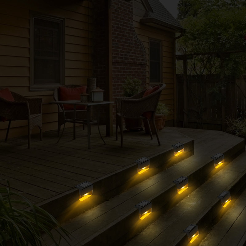 Matte Black Solar Powered Integrated LED Step Light Kit