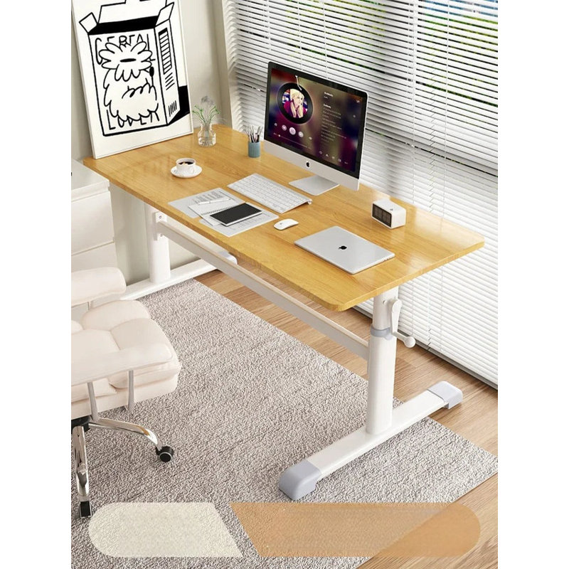 Coatsburg Rectangular Writing Desk, 86cm H x 100cm W x 60cm D, Natural/White