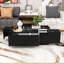 Table basse moderne minimaliste avec rangement caché, fabrication en bois aggloméré durable-576159305