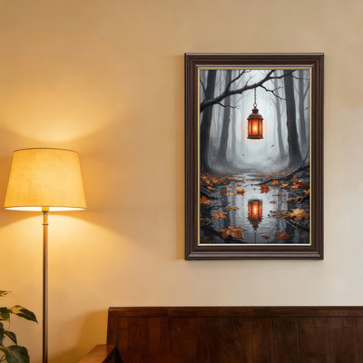 Antique Gold Framed，Canvas Wall Art for Living Room, Bedroom, Office or Entryway – Decorative Wall Decor with Mystic Forest