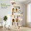 Arbre à chat 82 po pour 4 chats et plus, tour de chat multi-niveaux avec 2 couchettes, 3 hamacs et perchoirs, grande aire de jeu pour arbre à chat pour Maine Coon, surface moelleuse, assemblage facile-1247082102