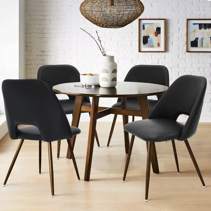 Aunnika 19'' H Upholstered Side Chair, Black