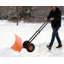 Pelle à neige 29 po avec roues, pelle à neige en acier robuste avec roues, lame inclinée, déneigement efficace avec lame inclinée à 5 positions et poignée réglable pour porte, trottoir, argent-123218387-123218390
