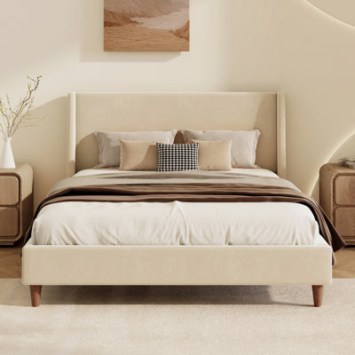 Lit plateforme tapissier sans sommier