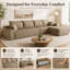 Canapé modulaire en L Camel, assise profonde, tissu velours côtelé, sans assemblage, pour le salon, la chambre à coucher