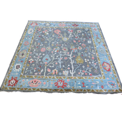 One-of-a-Kind 12' Square Wool Area Rug in Gray