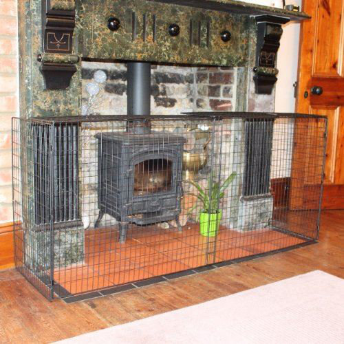 Chadarius Metal Fireplace Screen, 69cm H x 155cm W x 40cm D