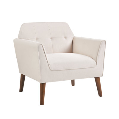32.2" Wide Soft Modern Upholstered Tufted Accent Chair With Solid Wood Legs