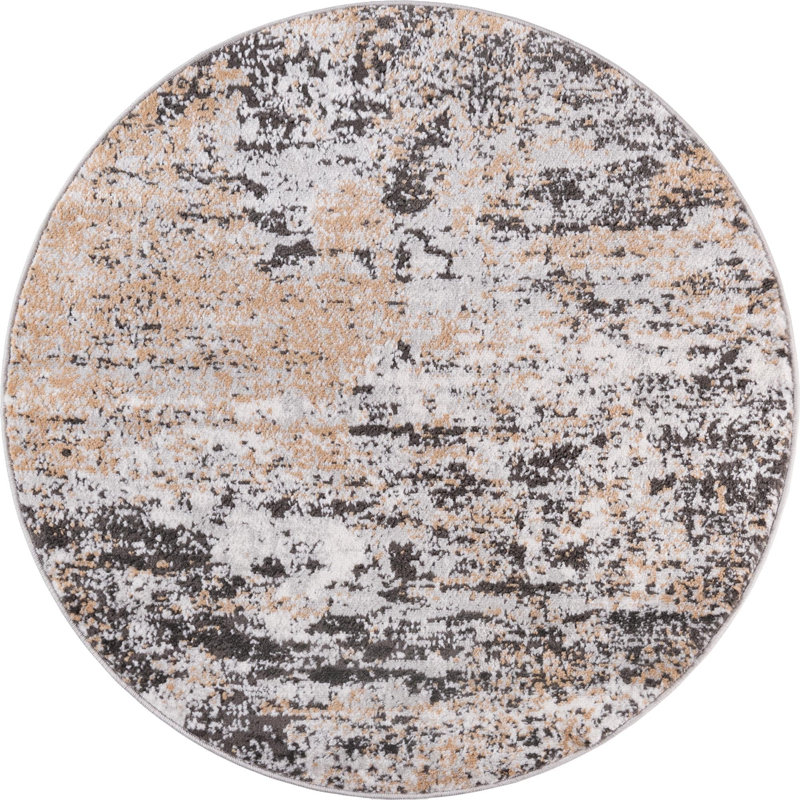 Highdell Abstract Indoor Rug, Round 3'3"