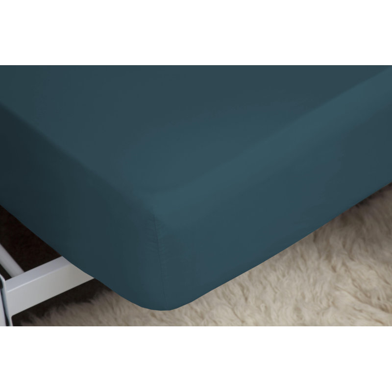 200 TC 50/50 Percale Polycotton Percale Fitted Sheet, Jade, Kingsize (5')