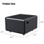 Table d'appoint rectangulaire intelligente avec réfrigérateur intégré, charge sans fil et protection de prise de courant - réfrigérateur moderne de luxe noir, unicité à l'avant-1027115291