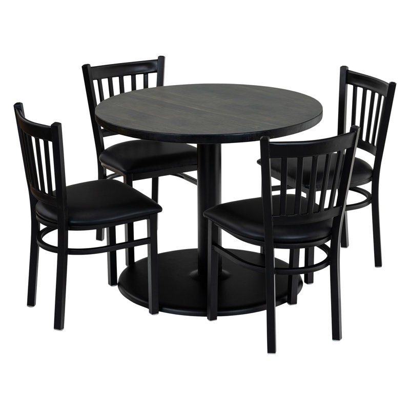 Ensemble de table ronde 36 "avec chaises Rosy, Gris