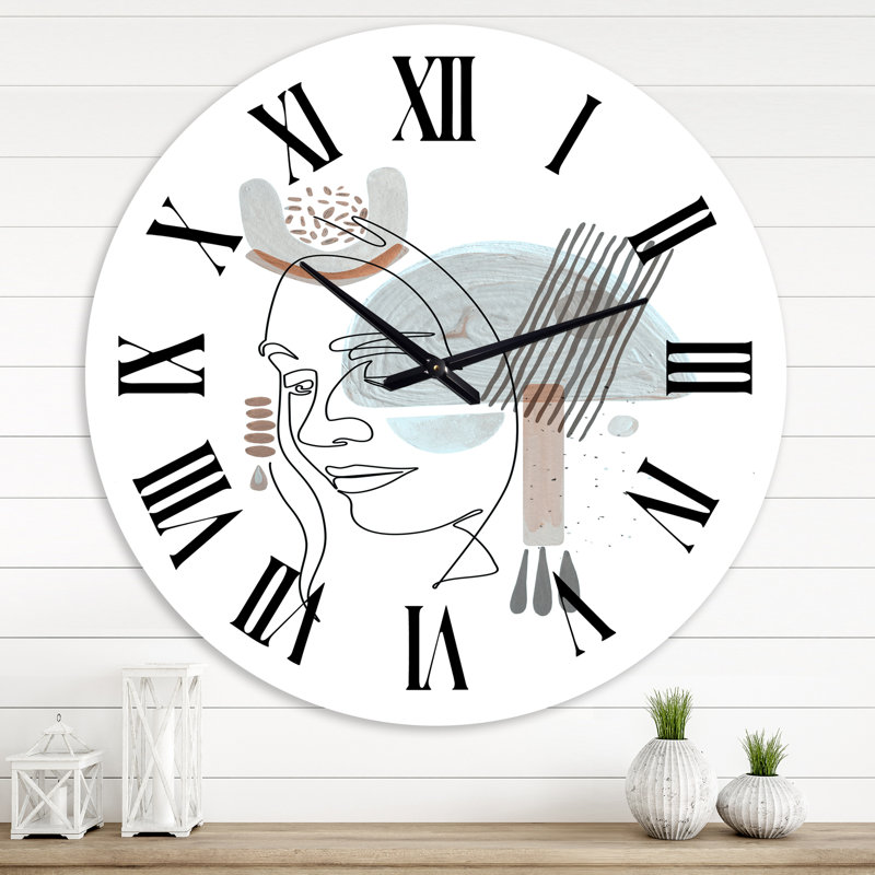 Minimal Compositions of Abstract Face VII - Horloge murale moderne, Médium