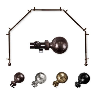 Burma Adjustable Bay Window Single Curtain Rod