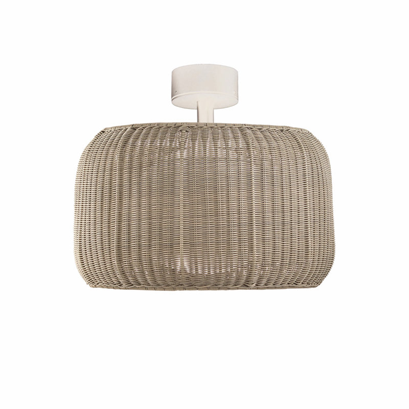 Fora 1 - Light Outdoor Semi Flush Mount, Natural White/Light Beige