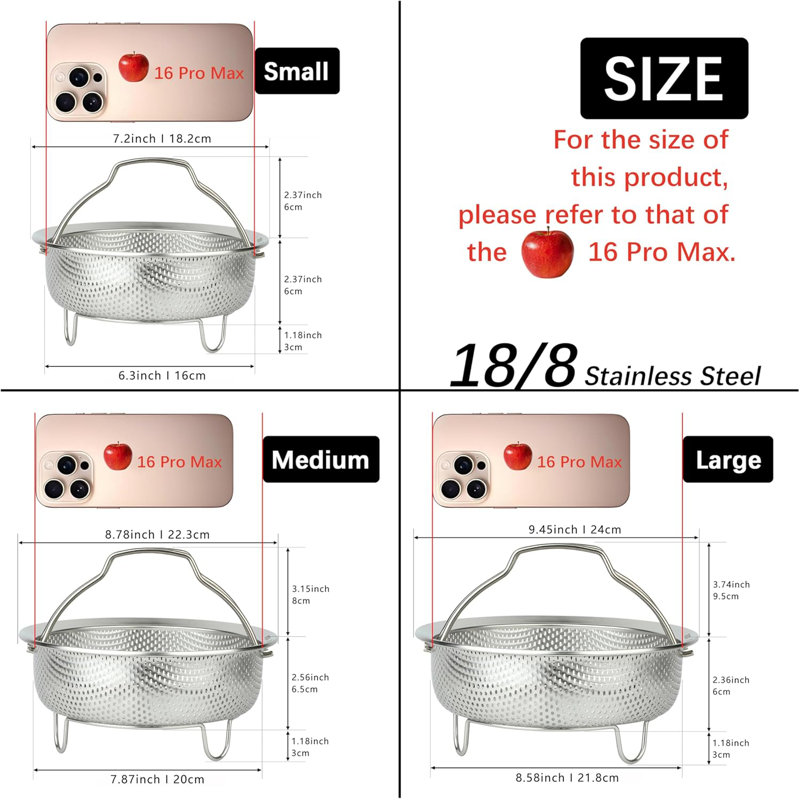 Panier pour cuiseur à vapeur en acier inoxydable