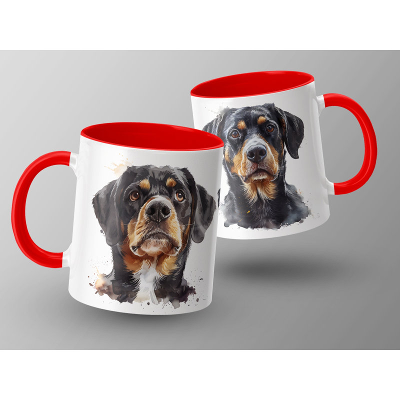 Greater Swiss Mountain Dog Design 11oz Coffee Mug, Red, 2