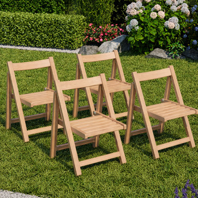 Solid Wood Folding Chair Indoor Outdoor, Space-Saving Portable For Camping & Picnic