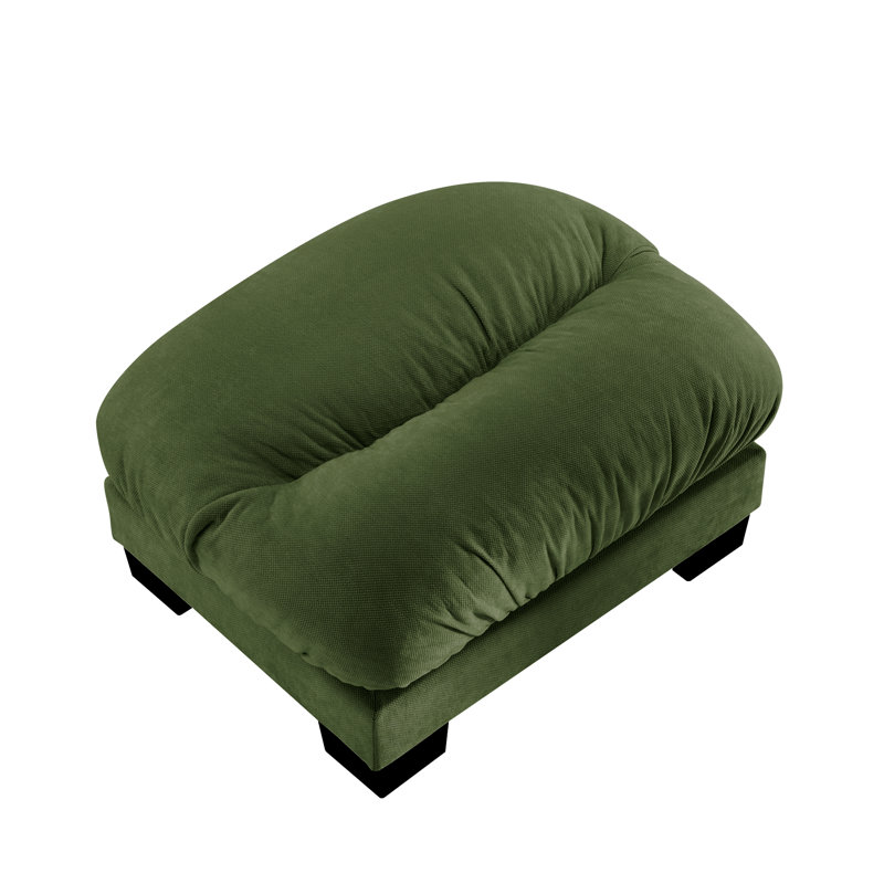 Repose-pieds en chenille pour salon, Vert