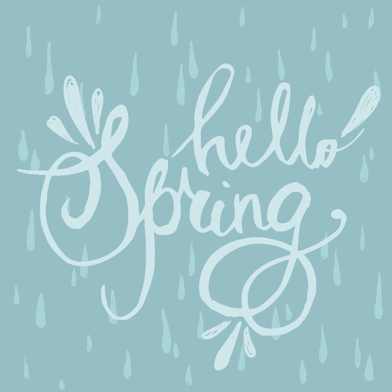 Hello Spring Lettering by Hellokisdottir - Wrapped Canvas Painting, 30cm H x 30cm W