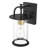 16.5 in. 1-Light Matte Brass And Black Outdoor Wall Lantern With Clear Cylinder Glass