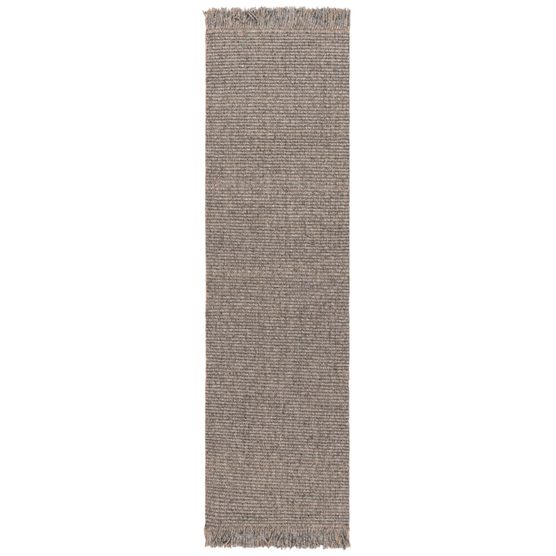 Tapis gris anthracite Natural Fibre 842, Tapis de couloir 2 pi 3 po x 8 pi