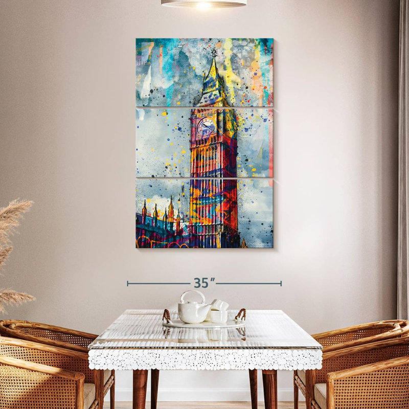 Nicci Big Ben Paint Splash, 50" H x 32" W