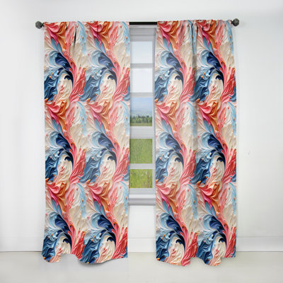 «Colorful Artistic Expression Marble Swirls» - Rideau obscurcissant en marbre abstrait - 1 panneau