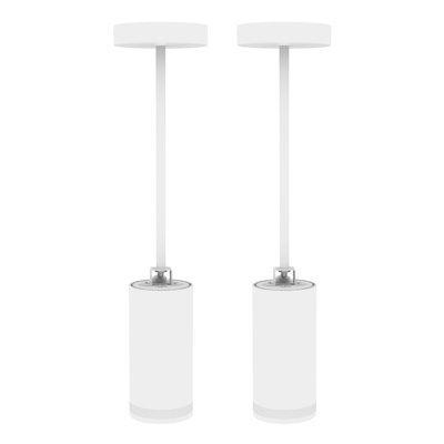 Lot de 2 suspensions DEL 5CCT dimmables 20W/15W/10W blanches avec fixation pour rosace (ensemble de 2)