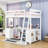 Karthika Wood Loft Bed With U-Shaped Desk, Drawers,Ladder And Storage Shelves-48948150