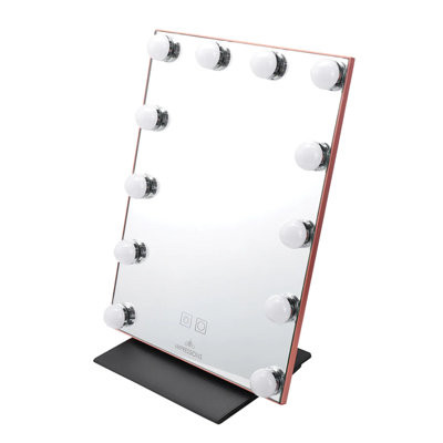 Miroir de maquillage Lumiere Touch Pad Pro, petit miroir rectangulaire avec ampoules Hollywood et capteur tactile