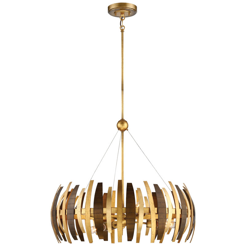 Ardor Gold 6-Light Sputnik Chandelier with Adjustable Height