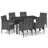 Red Barrel Studio® 5 Piece Patio Dining Set With Cushions Poly Rattan Black-392270775-396962964-392265937